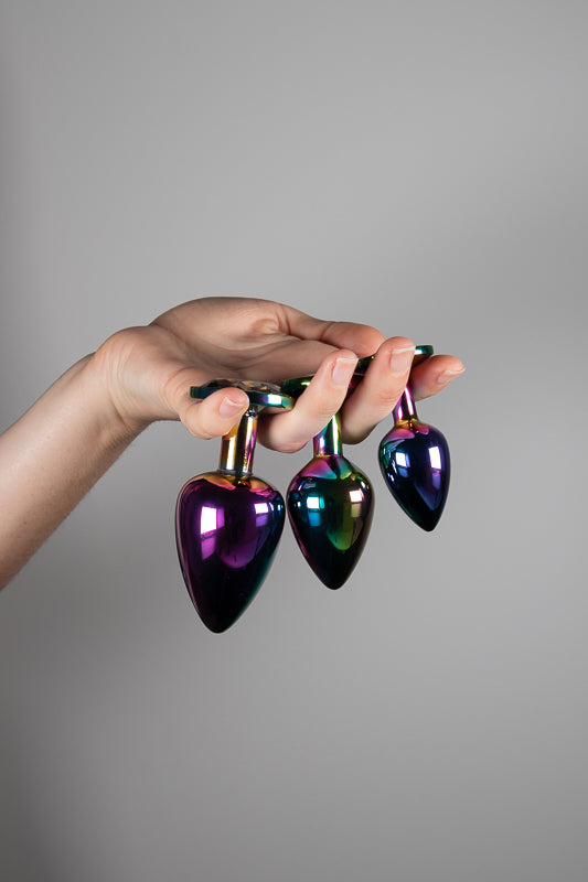 POSMO | Stainless Steel Jewelled Butt Plug Set (3 Sizes) | Posmo POSMO | Stainless Steel Jewelled Butt Plug Set (3 Sizes) | Posmo